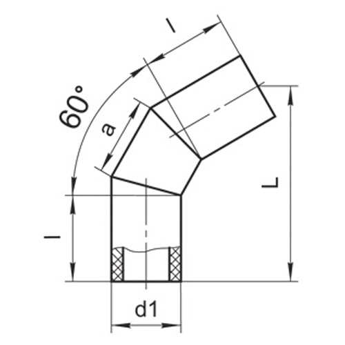 Оболочки на теплоизоляционные отводы 60 градусов 50x60x100 мм 20 Ту 4937-002-61278130-2016 - фото