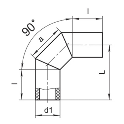 Оболочки на теплоизоляционные отводы 90 градусов 900x920x50 мм 20 Ту 4937-002-61278130-2016 - фото